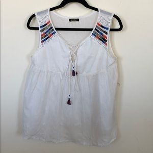 Tunic tank top with beading/embroidery